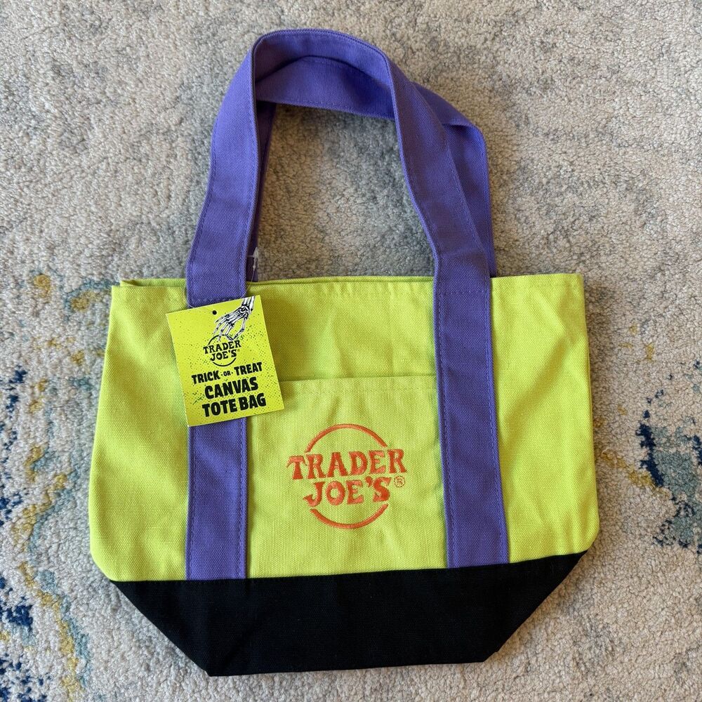 NWT Trader Joes Trick-or-Treat Frankenstein Mini Canvas Tote Bag